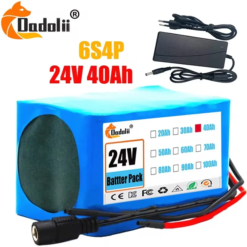 

6s4p 24V 40Ah 18650 Battery Lithium Battery 25.2v 40000mAh Moped /Electric/Li Ion Battery Pack