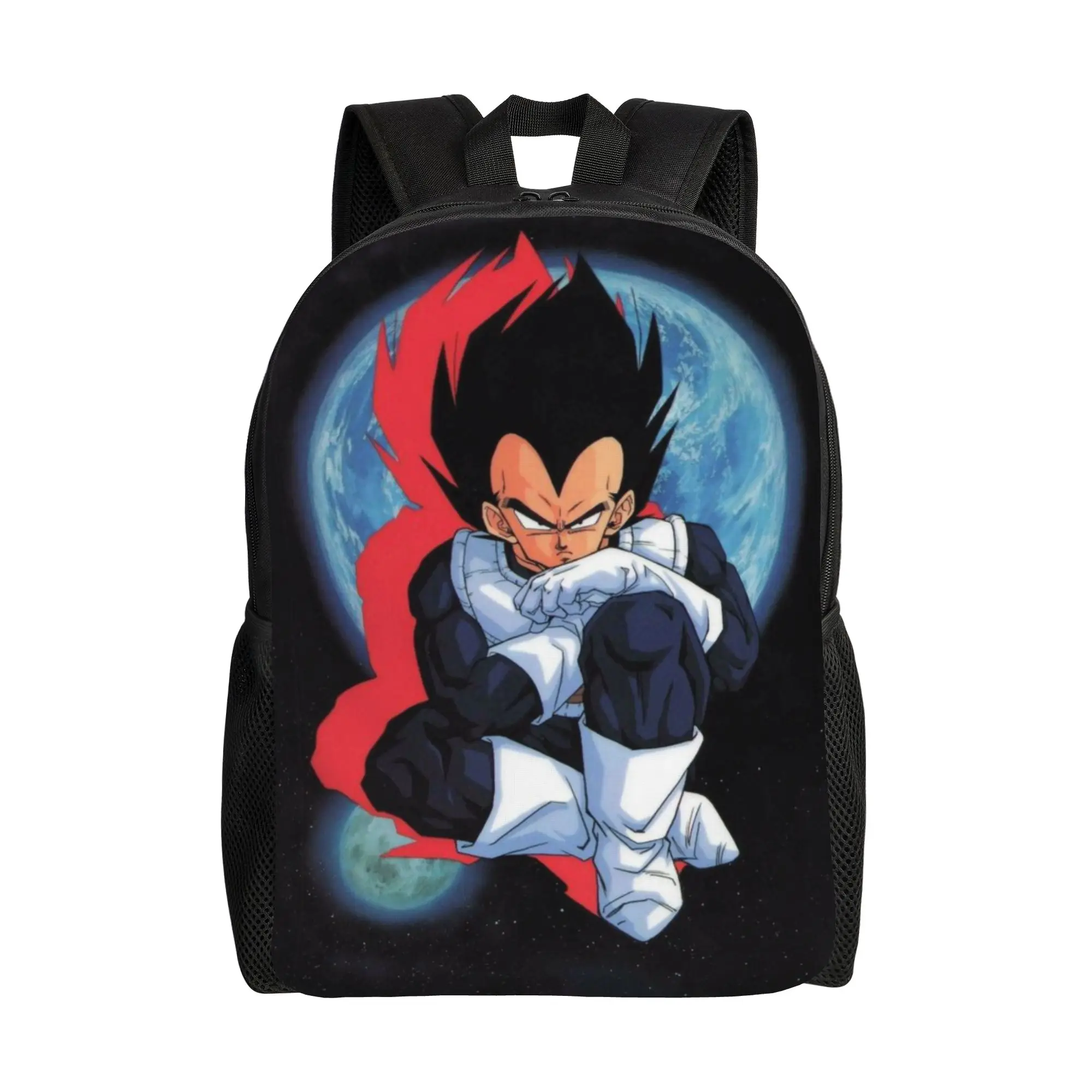 

Back to school season Red Blue Battle Armor Schoolbag Vegeta High School Students Cool Backpack