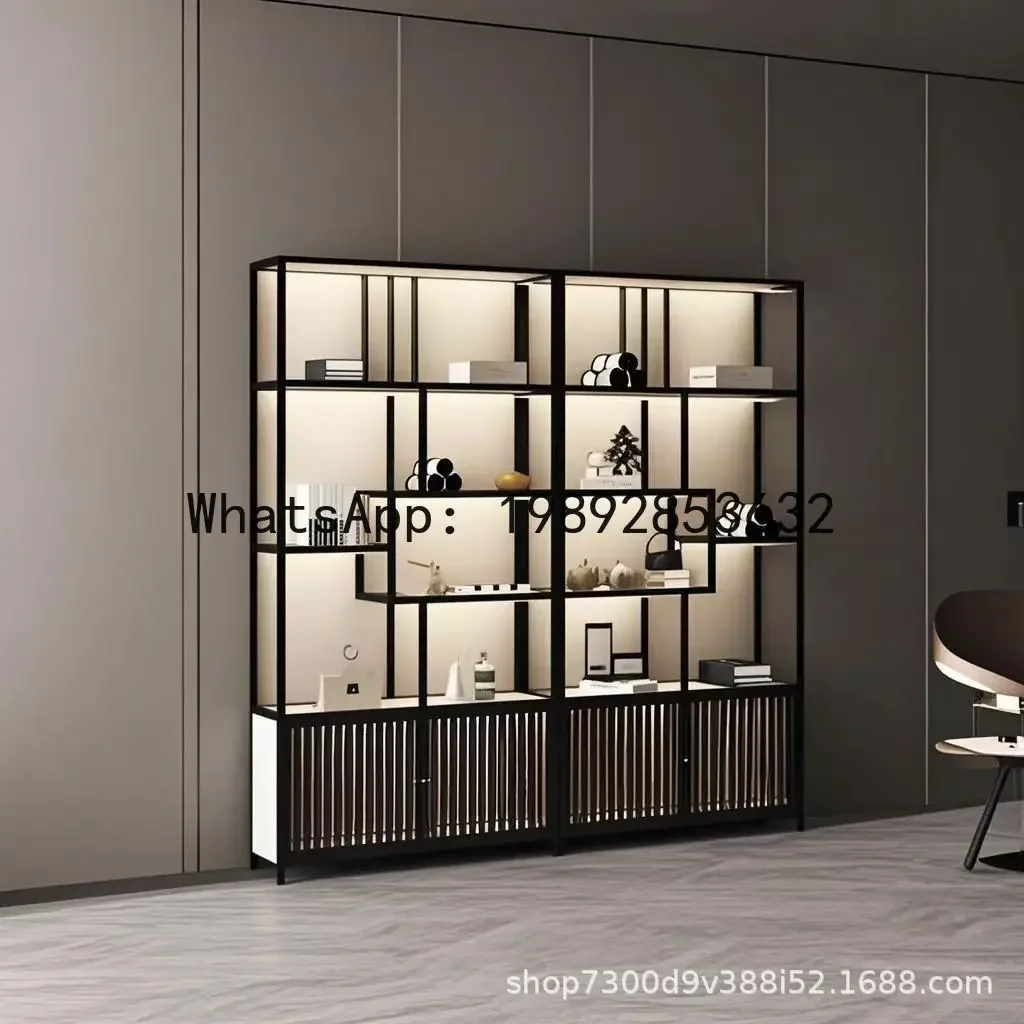 H5.14 wrought iron Bogu frame living room tea cabinet shelf ornament display cabinet