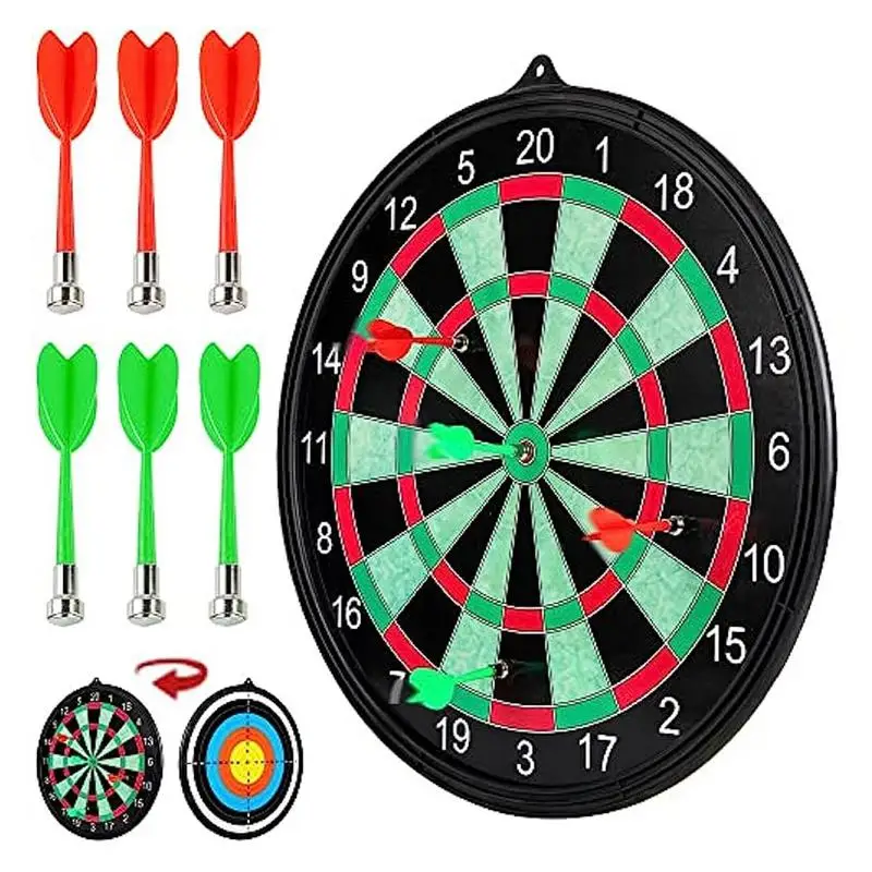 

Magnet Dart Game Two Side Board Game Set Portable Roller Up Safe Dartboard Two Side Sports Magnetic Soft Tip Dartboard Set For