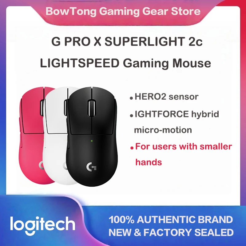 Original Logitech GPW4 2c Puppy PRO X Superlight 2c Wireless Gaming Mouse 51g Ultra Light 8KHz HERO 2 Sensor For Small Hands