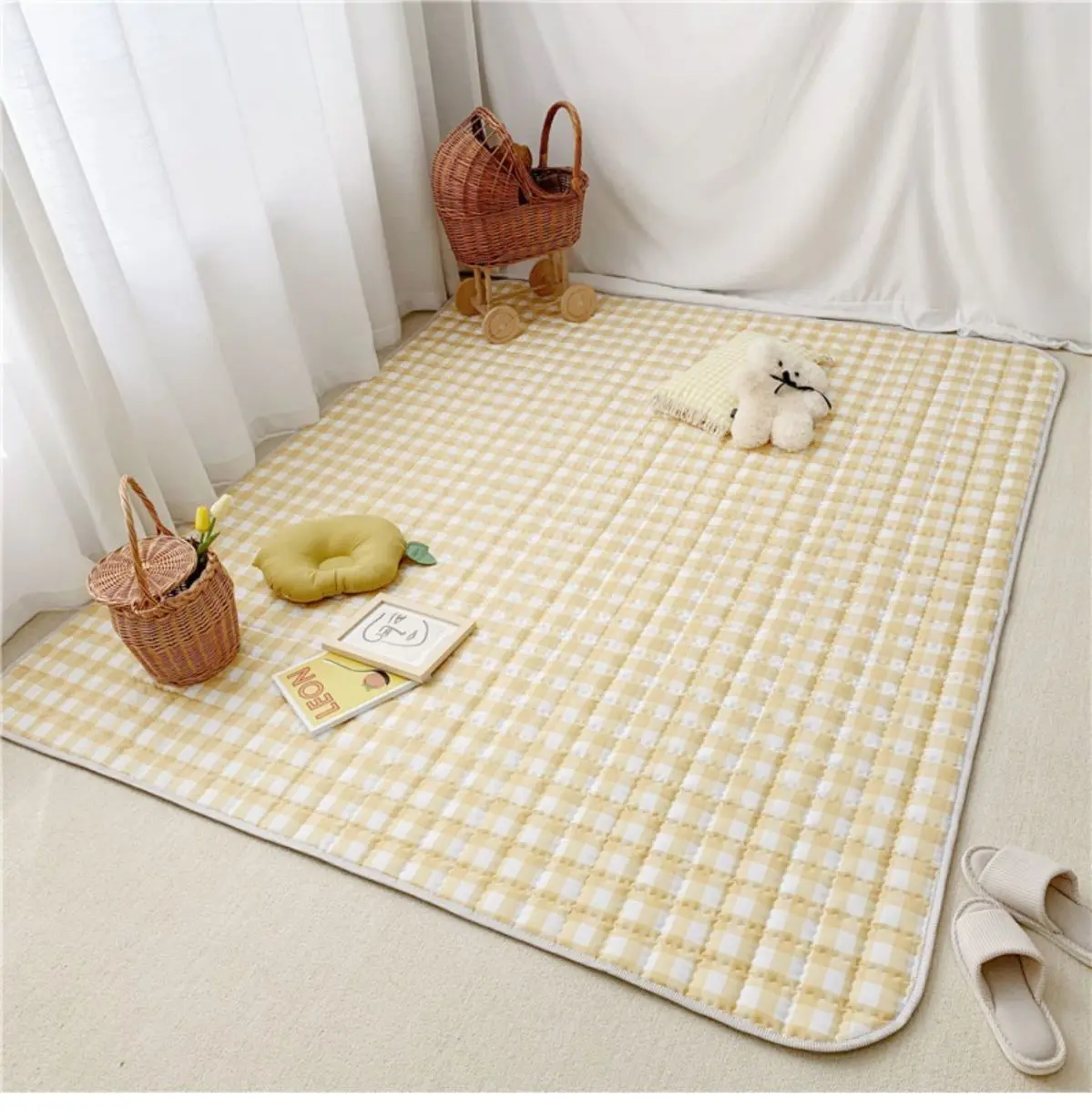 Large Different Patterns Picnic Blanket Waterproof Washable Indoor Outdoor Camping Mat With Tote Strap
