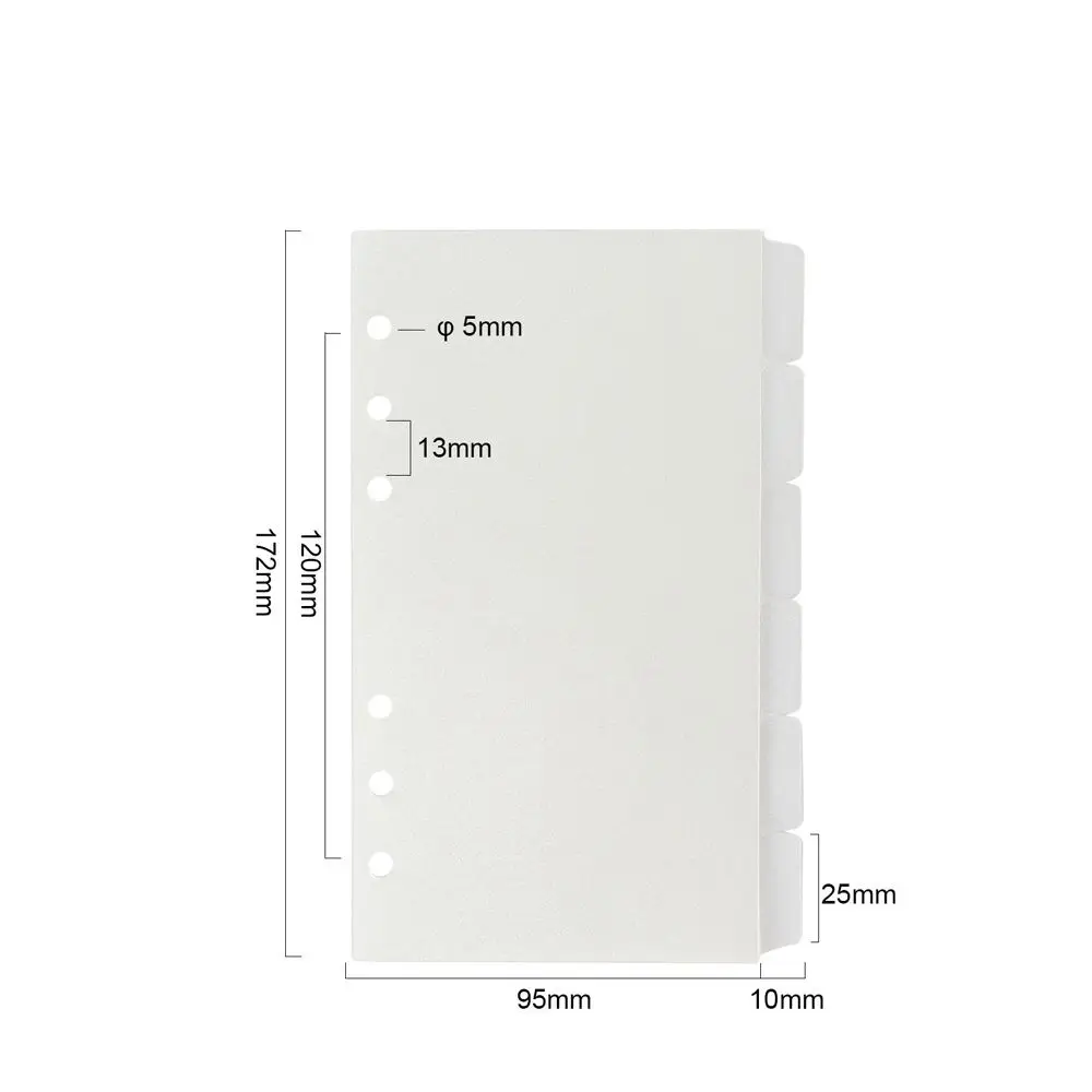 Binding Supplies หลวมสําหรับ A5/A6 โน้ตบุ๊คสมุดบันทึกสติกเกอร์ Binder Index Separator หน้าแบ่ง Binder Index แบ่ง