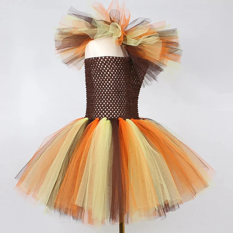 Jungle King Lion Halloween Costumes for Girls Kids Animal Fancy Tutu Dress Children Cosplay Outfit for Birthday Carnival Party