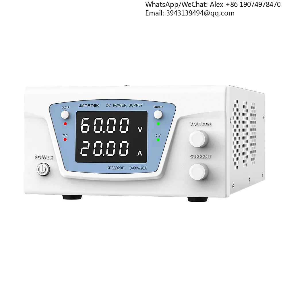 

Регулируемый лабораторный источник питания постоянного тока WANPTEK 60В 20А, блок питания постоянного тока, для лабораторий, разработки электроники, школ, гальваники, KPS6020D