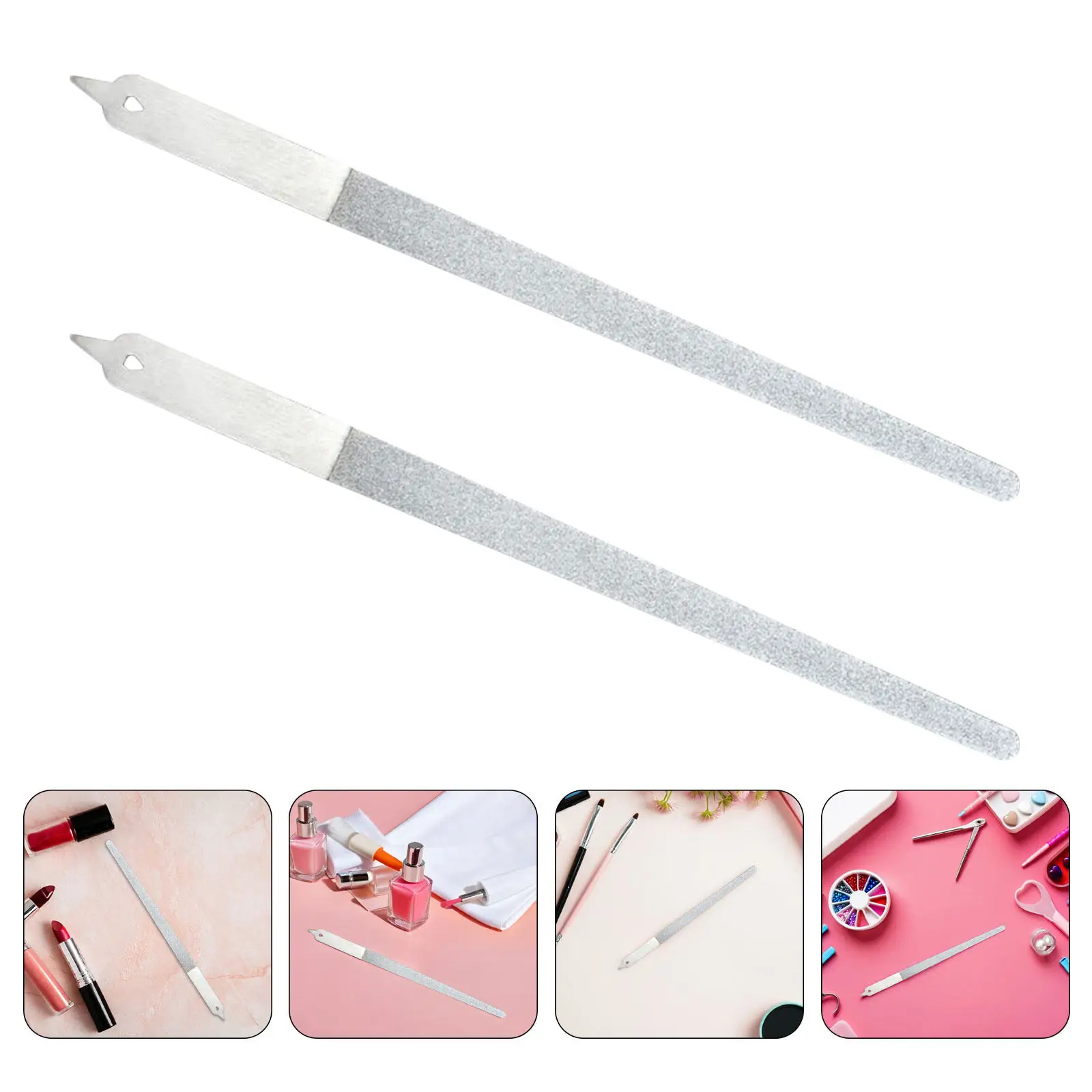 5Pcs Nail File Stainless Steel Double Sided Nail Shiner Sanding Stick Manicure Tool Fingernail Buffer Professional Supplies