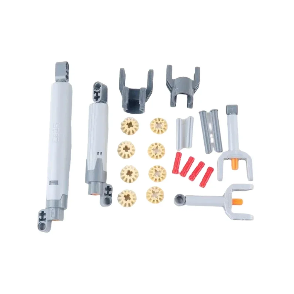 22pcs MOC Push Rod Set Technical Parts Gears Dynamic Telescopic Rod Building Blocks Accessories For Legos 61927 92639 40918