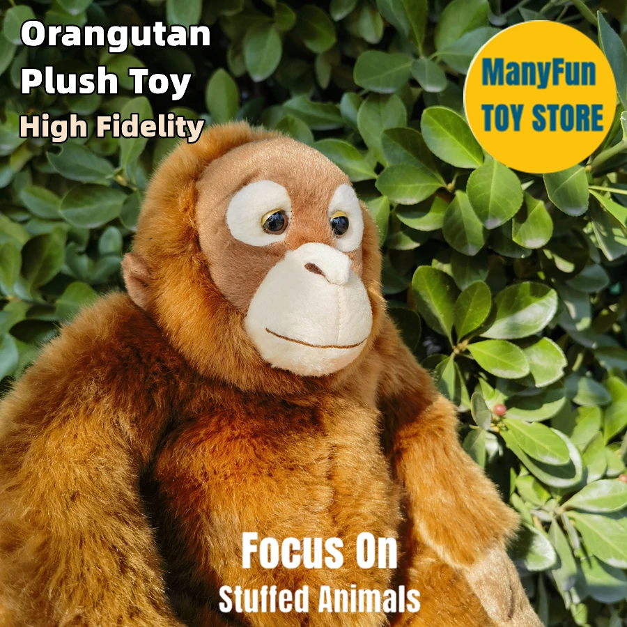 Orangutan Ape High Fidelity Chimpanzees Plushie Monkey Gorilla Peluche Lifelike Animals Simulation Stuffed Doll Kawai Toy Gifts