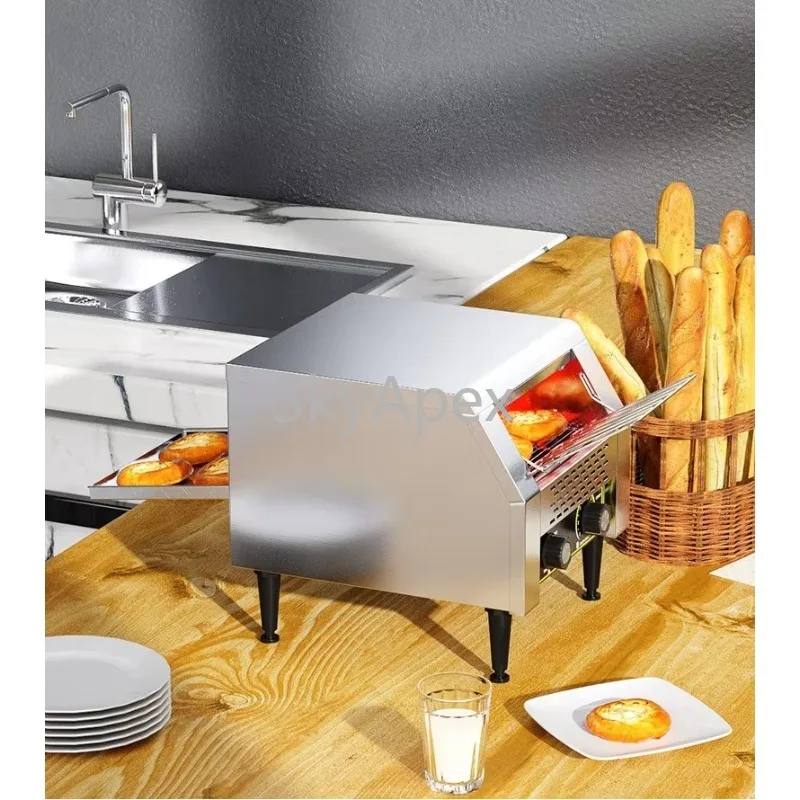 Multifunctional Stainless Steel Vertical Conveyor Chain Motor Core Component Hamburger Bun Toaster Fast Heating Commercial Grade