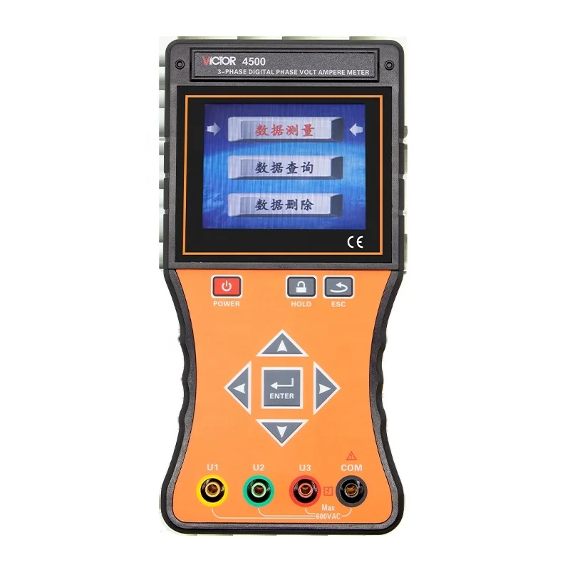 

VICTOR 4500 three-phase intelligent phase voltampere meter AC 600V 30A field testing electric instrument