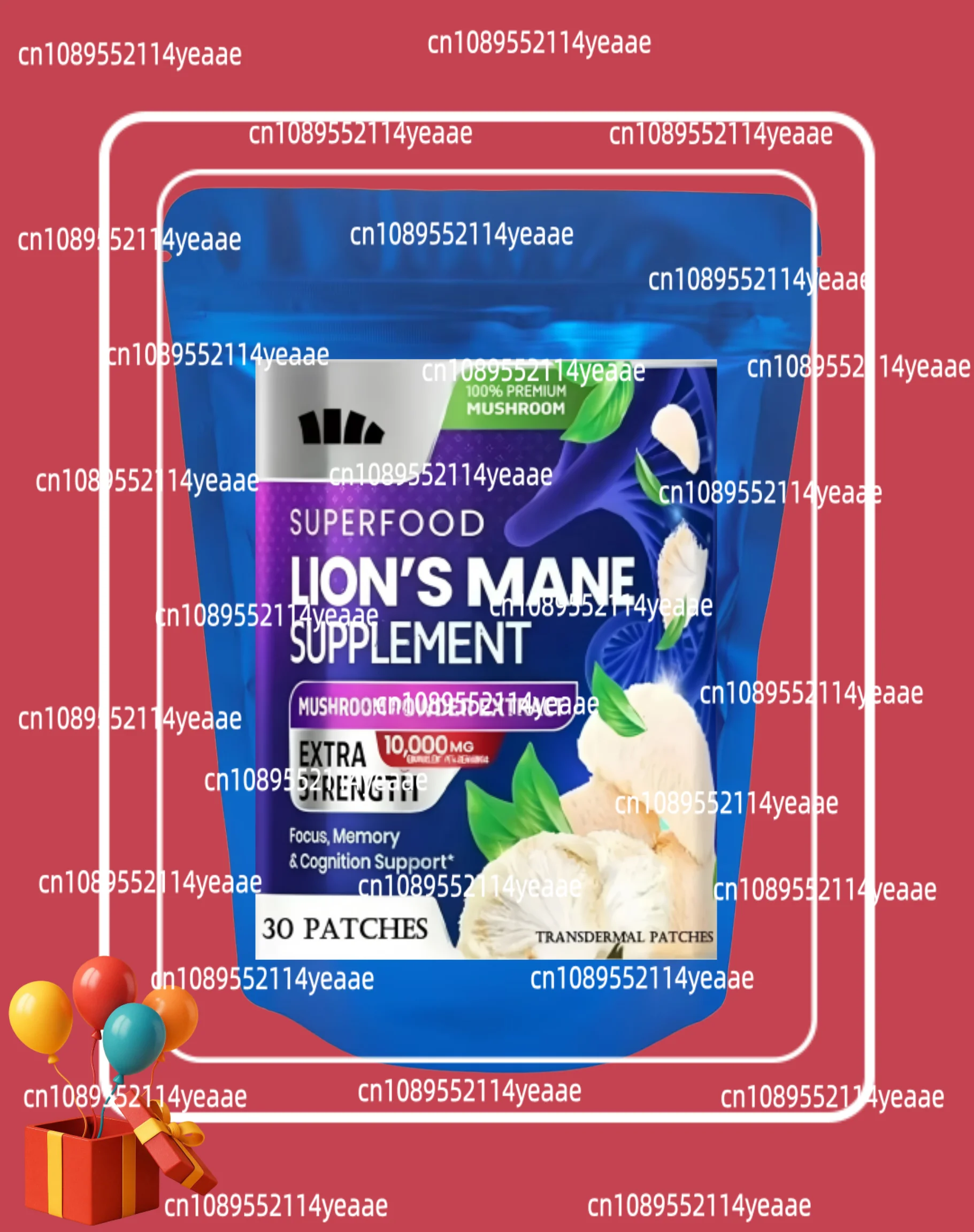 30 Patches Lions Mane Mushroom Transdermal Patches Promotes Mental Clarity, Focus, And Memory Immune Health Support