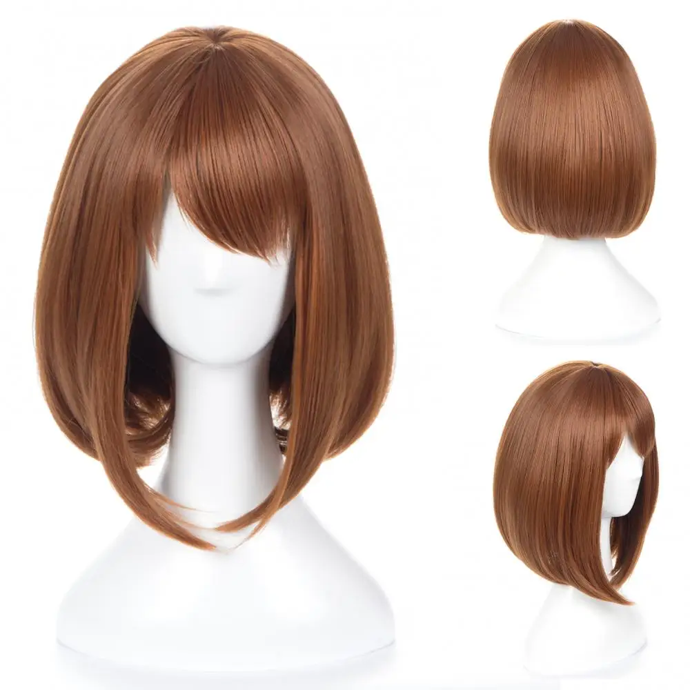 

30cm Women Short Straight Synthetic Hair Bobo Wig Cosplay Synthetic Light Blonde Wigs With Bangs Short Straight Party Hairpiece