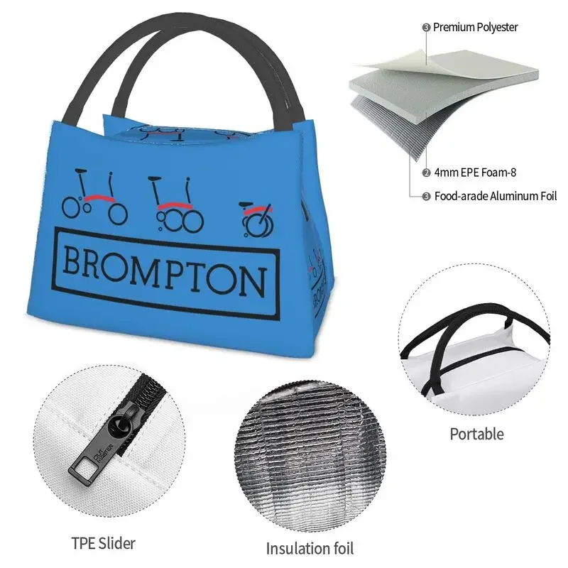 Brompton Bike Insulated Lunch Bag for Women Leakproof Thermal Cooler Lunch Box Office Picnic Travel