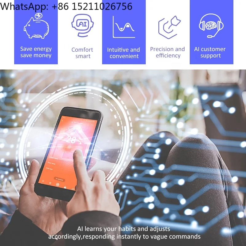 Becasmart BHT-18 AI Smart Nest Room Wifi Home Digital google Nest Hvac منظم حرارة ذكي قابل للبرمجة #4