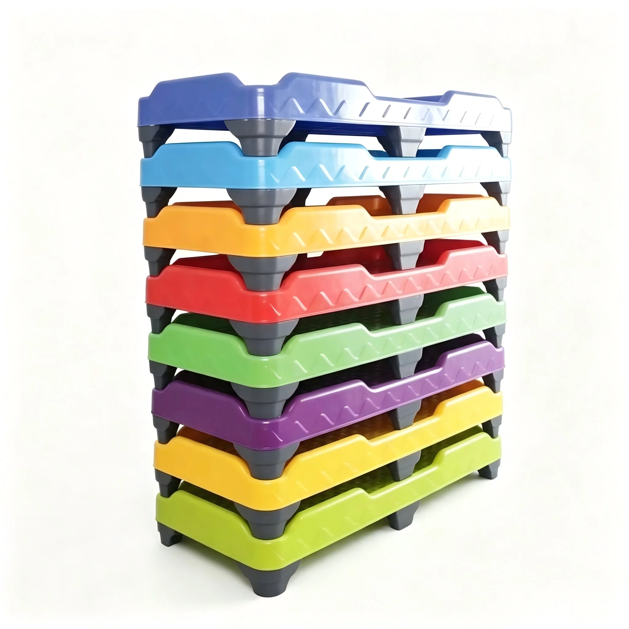 Colorful Stackable Plastic Children Nap Bed Kindergarten Toddler Sleeping Bed Portable Kids Rest Bed For Daycare Center