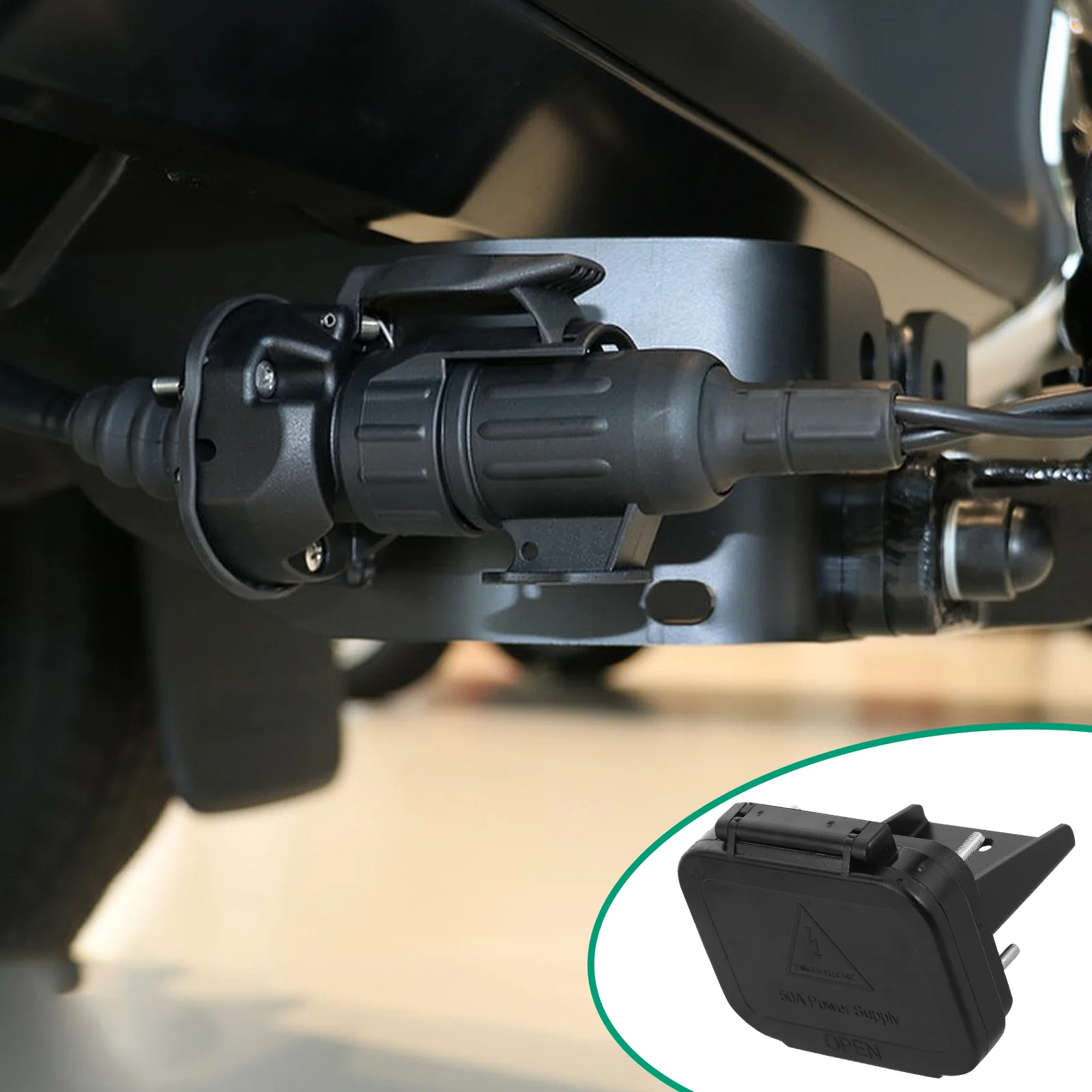 

2set Plug Panel 50A Quick Disconnect Flush Mount Bracket Recessed Connector Dust Cover For Trailers Boats Vehicles