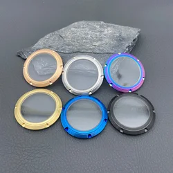 NH35 Caseback Mod Transparent Glass Sapphire Back Cover Fit SKX007 Turtle Tuna Samurai NH35 Automatic Movement Watch Cases