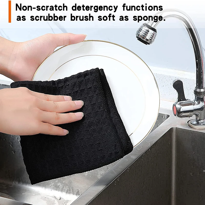 Olanly 4/6Pcs Kitchen Cleaning Towel Cotton Cleaning Cloth Dishcloth Absorbent Non-stick Oil Rags Pot Dish Washing Wipe Cloth