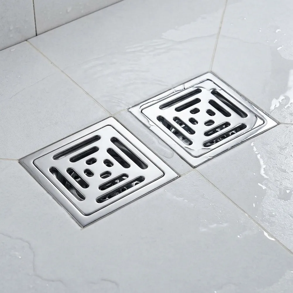 Bathroom Ground Drain Stainless Steel Floor Drain For High Moisture Areas Removable Filter Design Automatic Brass Cover
