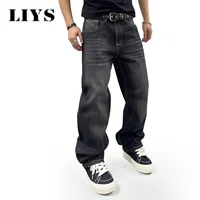 Pantalones vaqueros de pierna recta holgados clásicos negros de otoño para hombre 2025, pantalones vaqueros básicos lavados Retro, pantalones vaqueros holgados informales de negocios para invierno