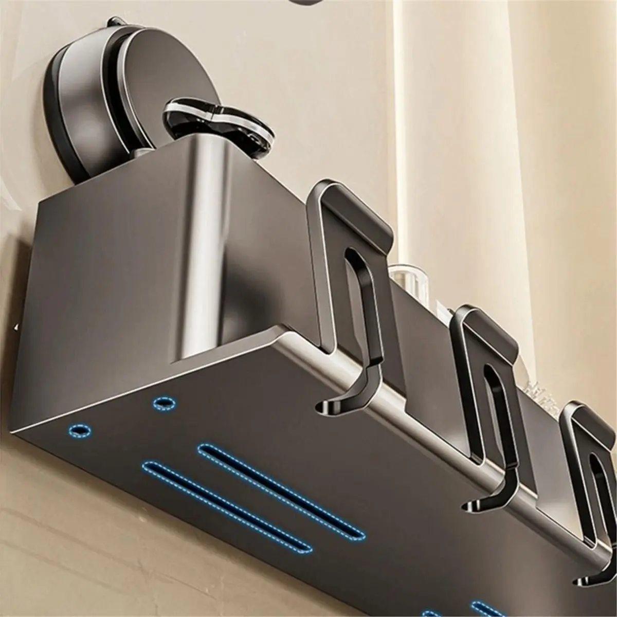 Suction Cup Toothbrush Storage Rack Wall-Mounted Integrated Hook Toothpaste Dispenser Rust-Proof Detachable