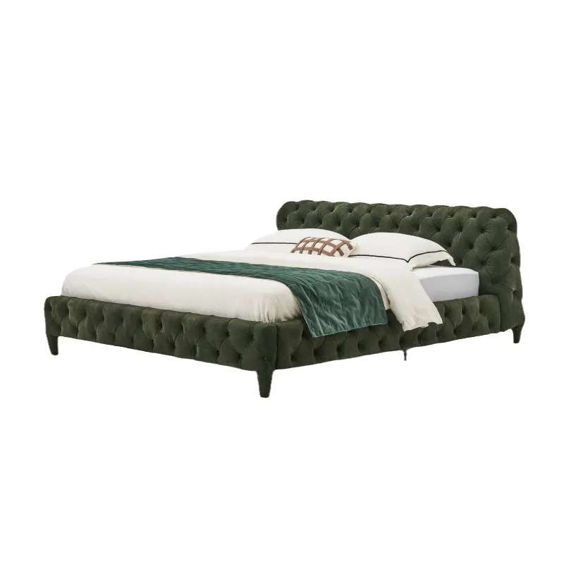 Minimalist light luxury matte cloth cowhide bedroom furniture