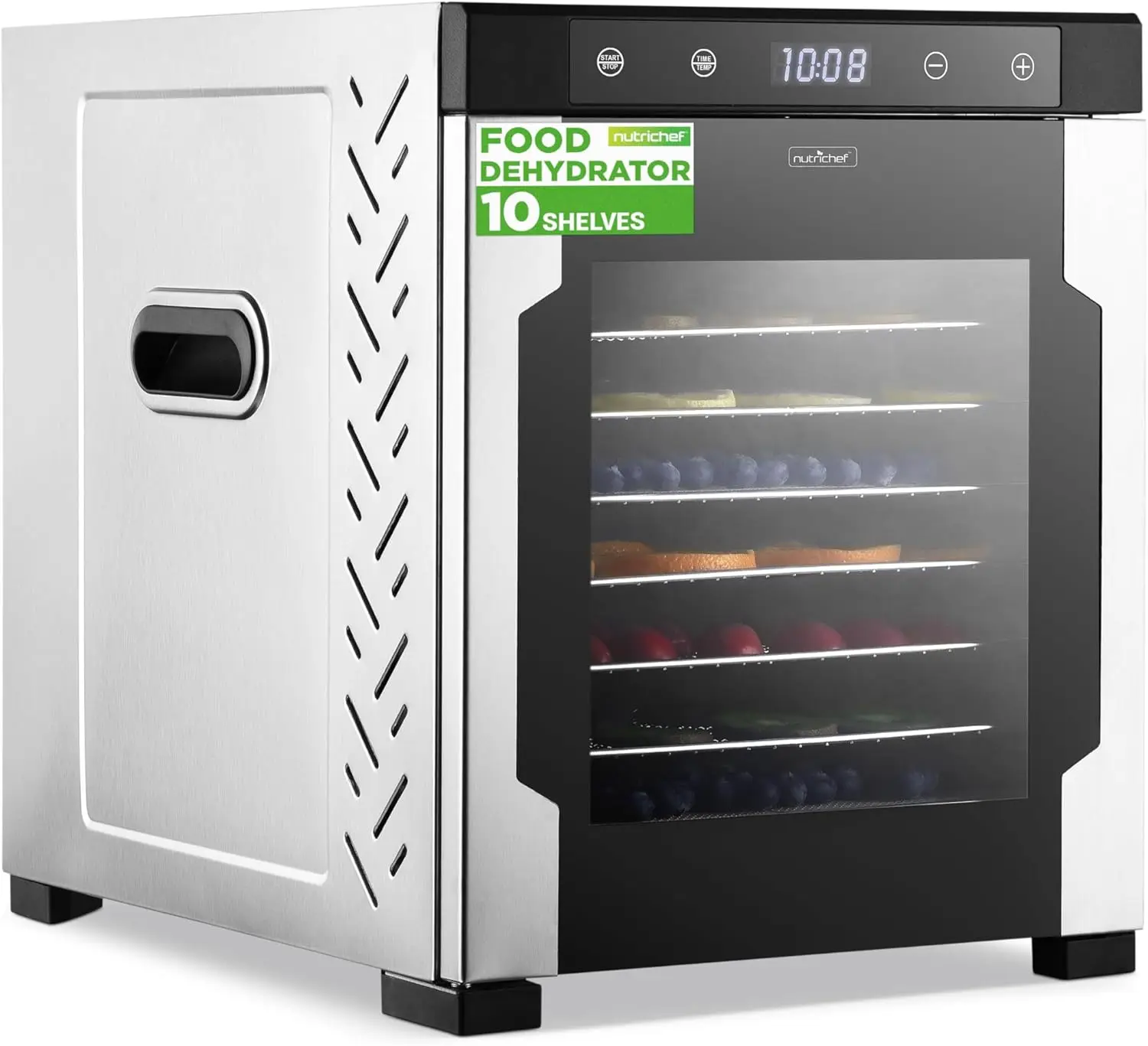 

Electric Countertop Food Dehydrator-900-Watt Premium Multi-Tier: Save Time v. 600W. Make Jerky, Dried Fruit/Veggies, Dog