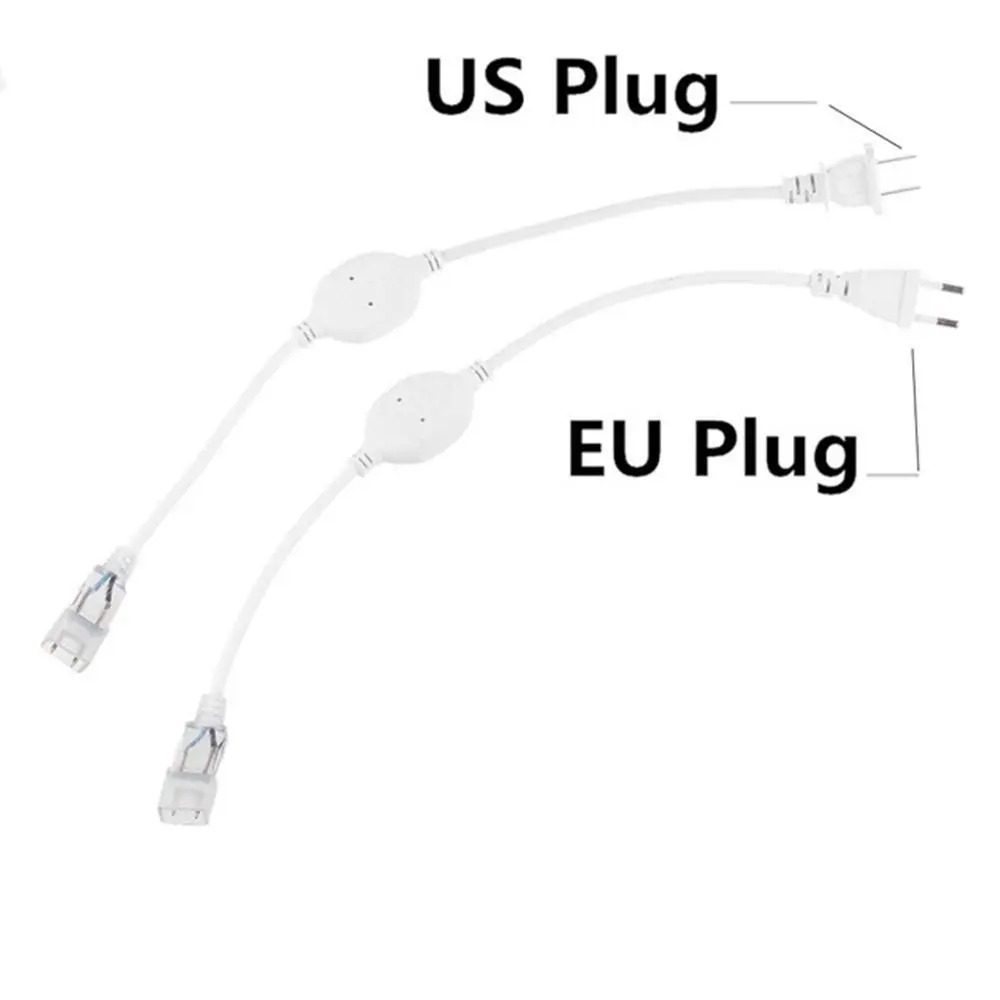 US/EU Plug Socket 2 Pins Plug 5050 SMD LED Strip Light Bar Socket Outdoor Lighting Accessories