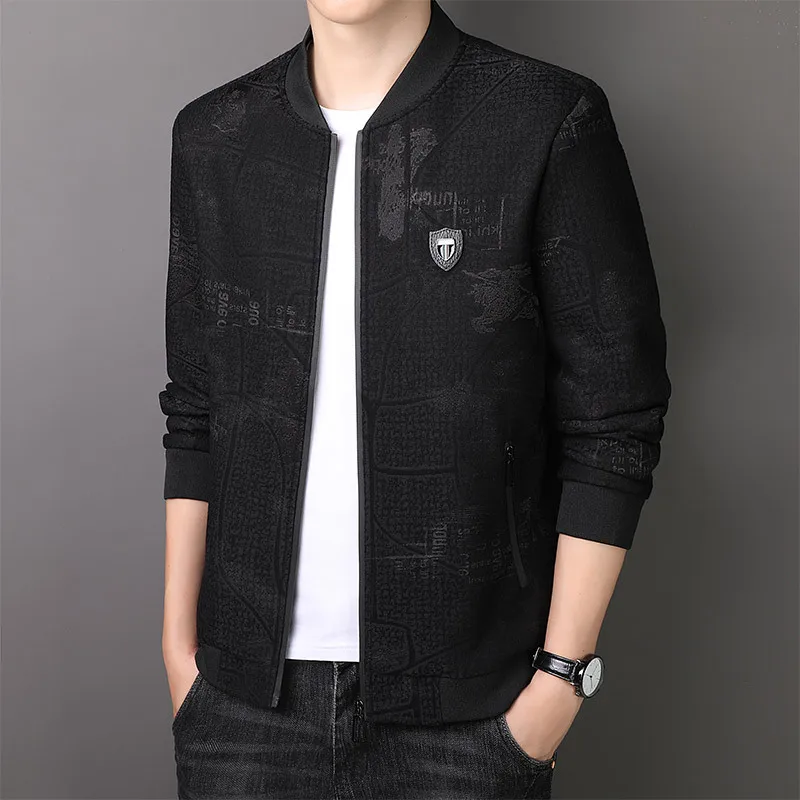 

Autumn And Winter New Dark Pattern Casual Men's Coat Loose Thin Jacket Men