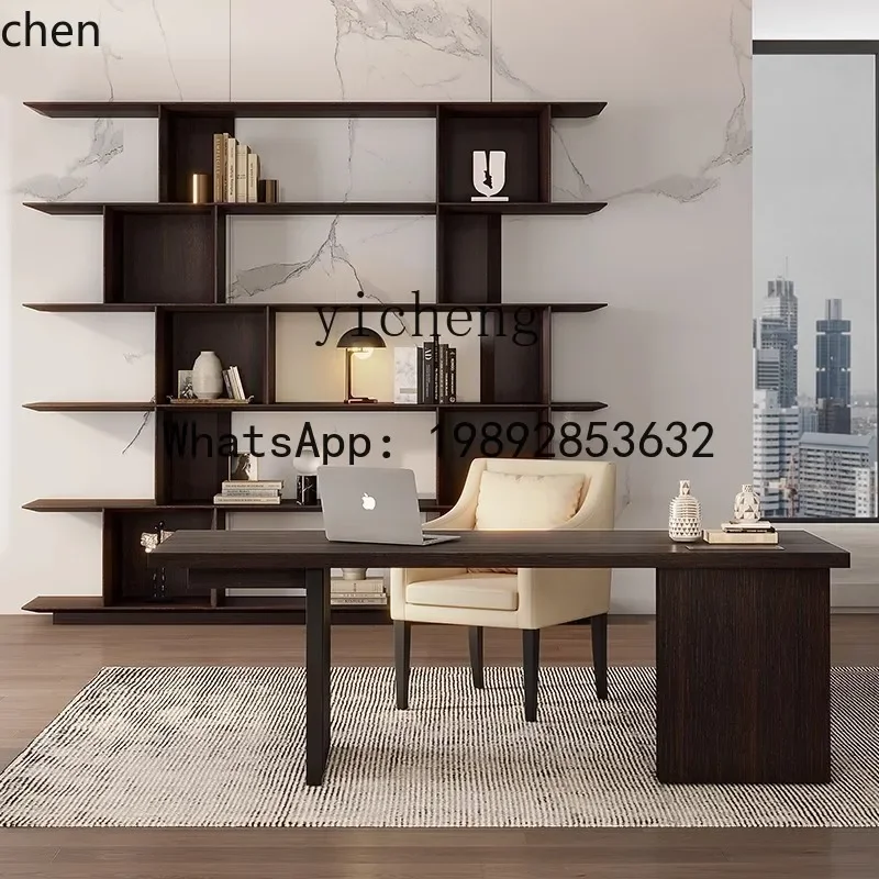 

AA business office bookcase special-shaped lattice cabinet minimalist bookshelf floor-to-wall storage display cabinet