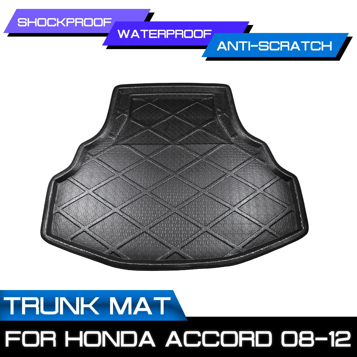 Car Floor Mats Rear Trunk Boot Mat Waterproof Carpet Anti Mud Tray Cargo Liner For Honda Accord 2008 2009 2010 2011 2012