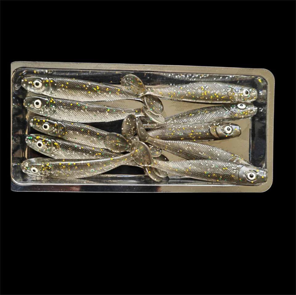 Swolfy 10 Stück Gummiköder 60 mm 2 g T-Schwanz Jigging Angelköder Wobbler Bass Pike Aritificial Silikon Swimbait Leurre Souple – Detail 6