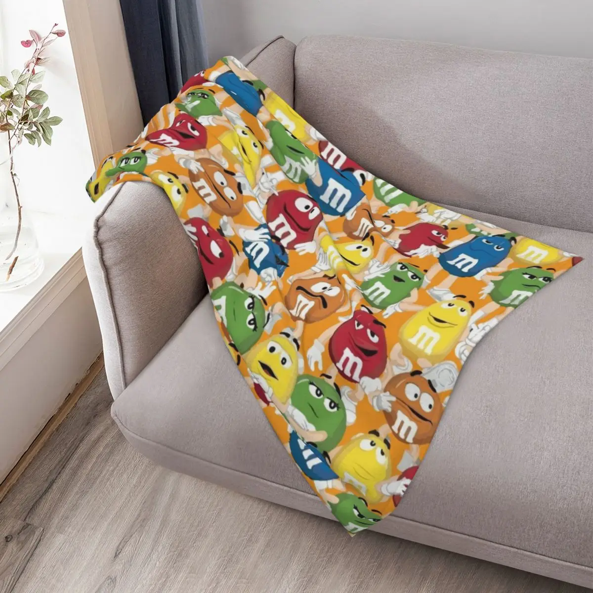MandM Character Collection Throw Blanket Comforter Travel Personalized Gift Bed linens Blankets