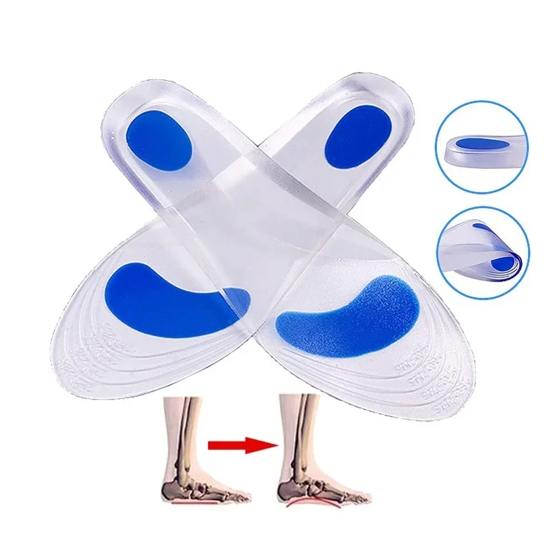 Silicone Orthopedic Insoles for Plantar Fasciitis Pain Relief Massager Flat Foot Arch Support Corrector Gel Shock Absorption Pad