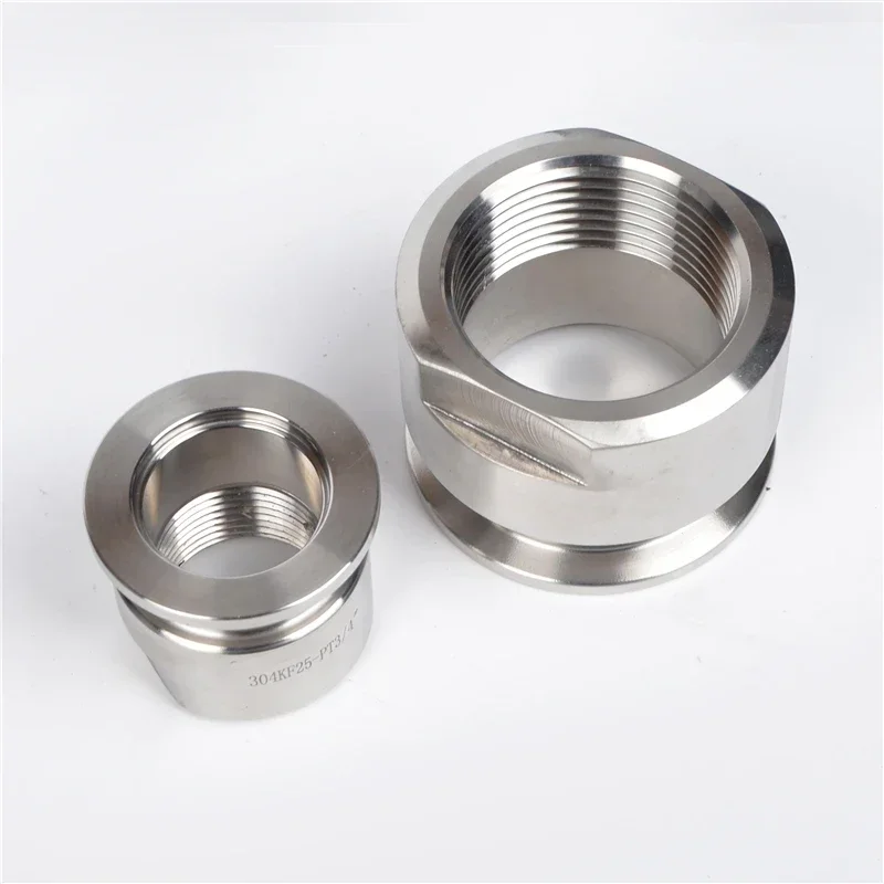 KF40 304 Stainless Steel Female Thread Adapter Vacuum Flanges Fitting Female Screw Thread Female Cap Thread Nipple Pipe Fittings