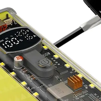 

PD 65W Transparent Power Bank Case 8 Cell 18650 DIY Power Bank Case Kit Fast Charging Battery Holder Case with LED Light