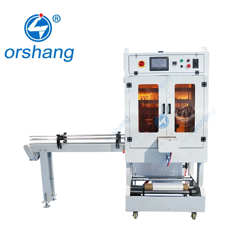 Orshang L-Type Automatic Single Column Heat Shrink Machine for Mineral Water Juice Drink Bottles Plastic Foil Case Motor PLC