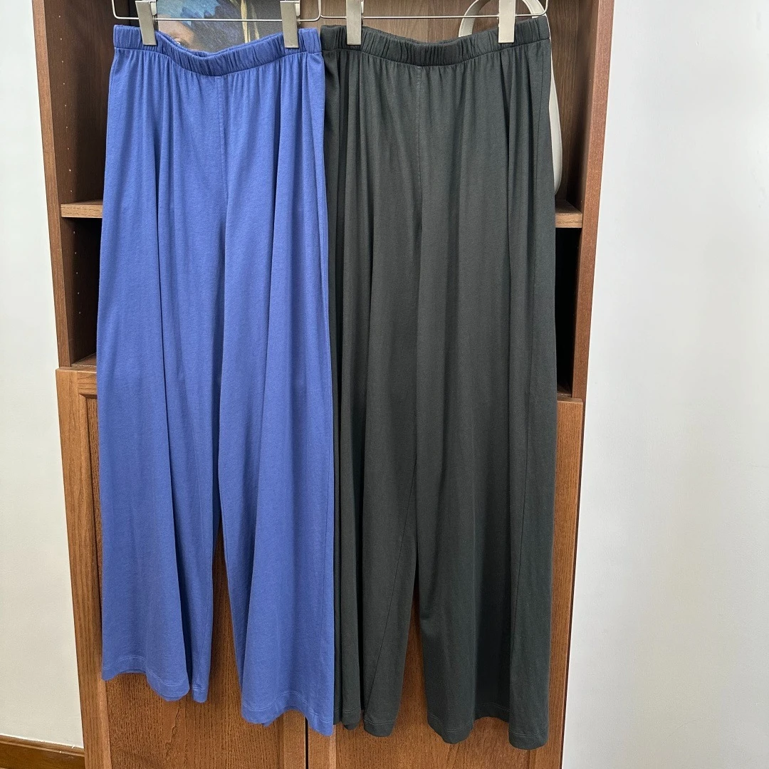 

Washed Cotton Minimalist Loose Wide-leg Pants