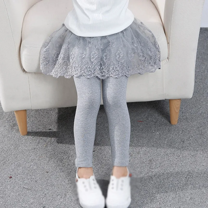 Girls Leggings Toddler Kids Fake Two-piece Leggings Tulle Pantskirt Cute Leggings Pencil Baby Tutu Pants Outer Trousers