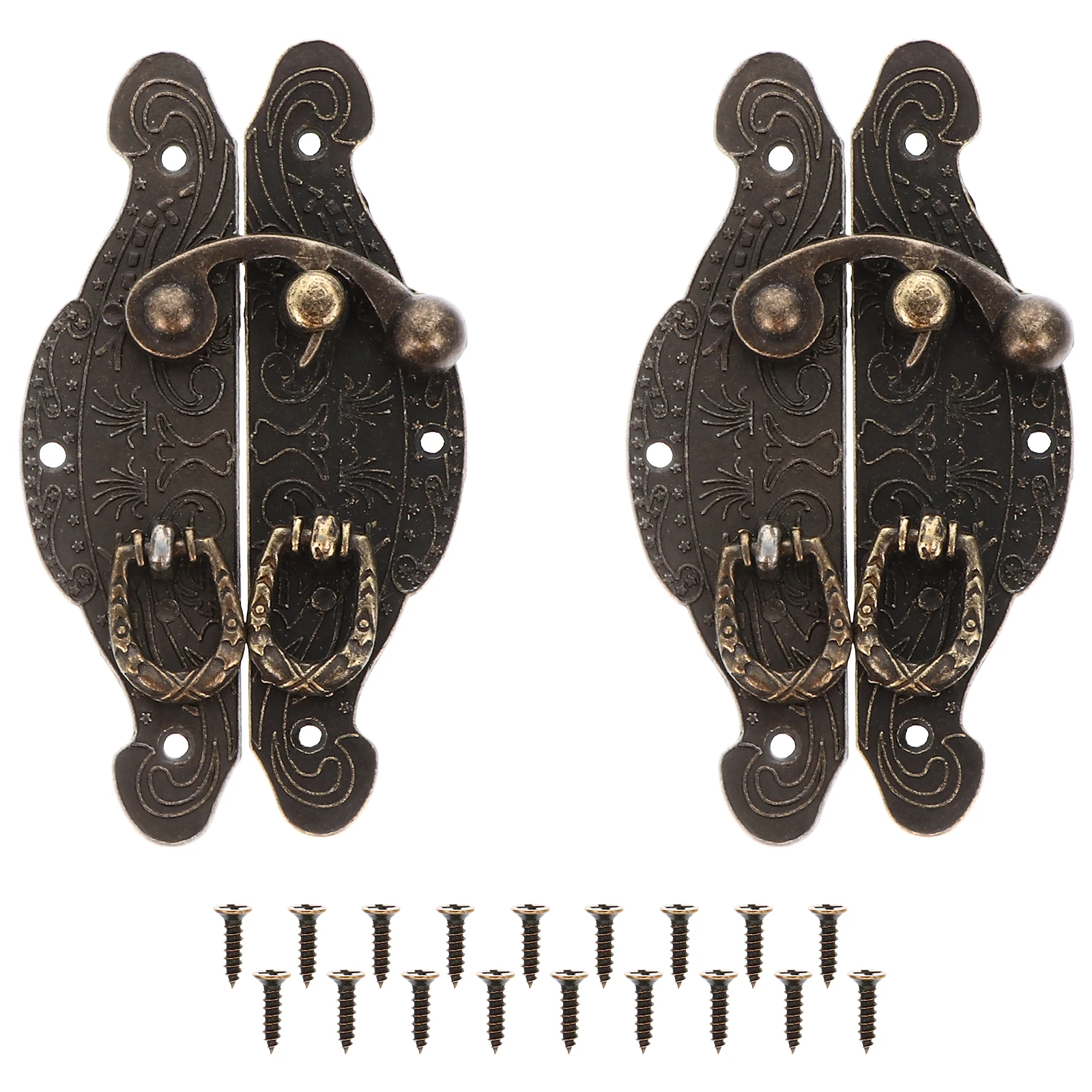 

2 pcs Heart Shaped Furniture Locks Retro Latches Durable Wooden Case Buckles Sturdy Drawer Hasps Style Hardware