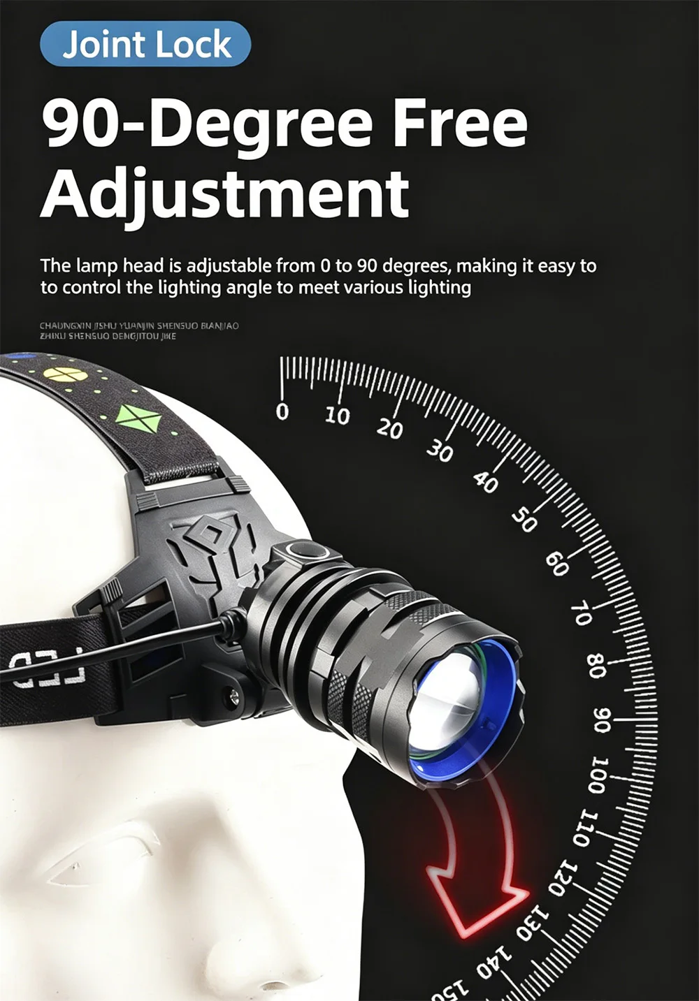 860000000LM Ultra Leistungsstarke LED-Stirnlampe Superhelle Langstrecken-Stirnlampe 4500M Wiederaufladbare Kopflampe Angeln Jagd – Detail 8