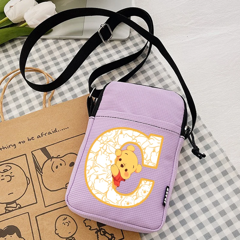 

Letter ABC Winnie The Pooh Handbags Shoulder Bags Kawaii Crossbody Bag Cartoons Tote-Bag Underarm Casual Bags Collocation Trendy