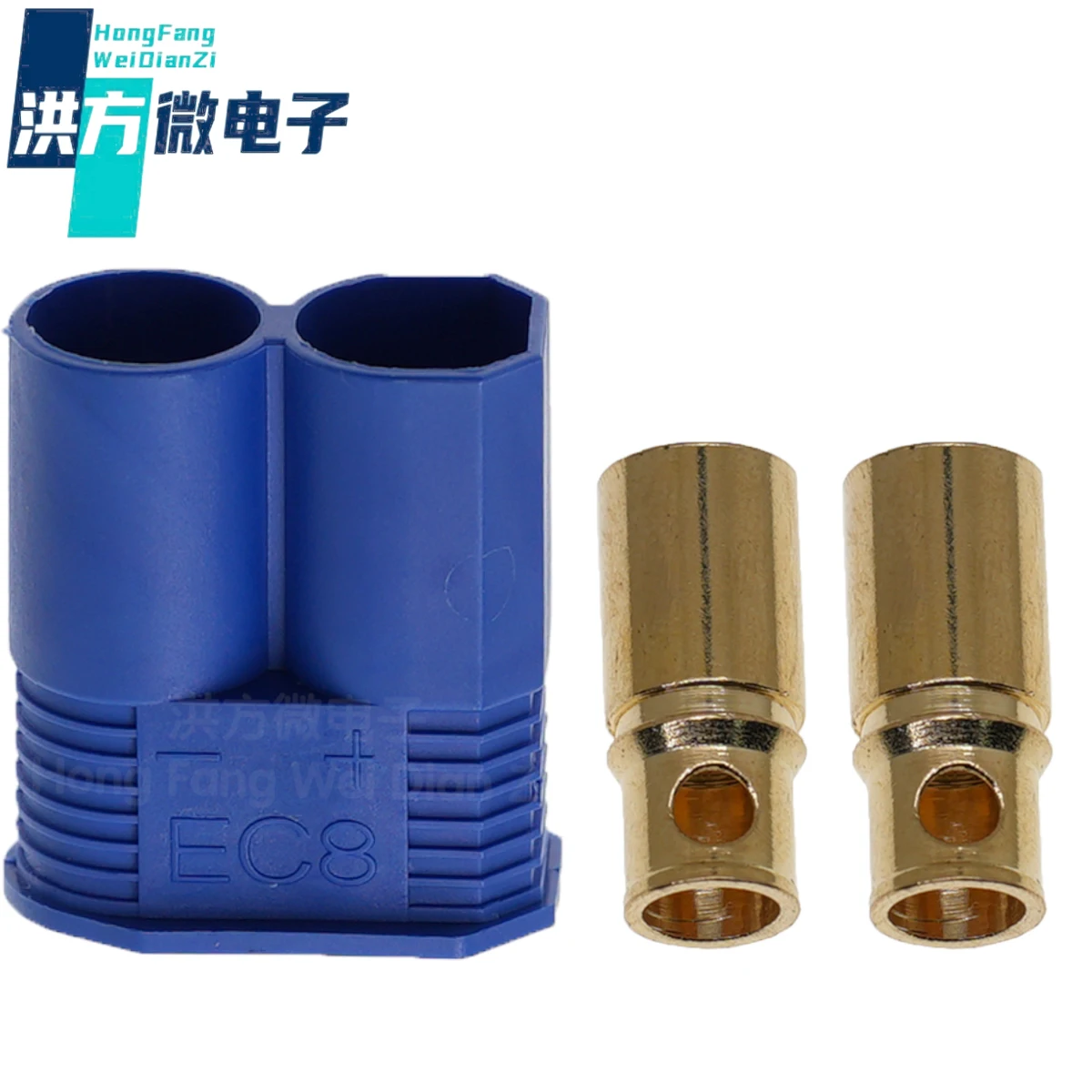5 Sets Van Originele, Ec8, Aeromodelling Bananenplug, Kabel, Lassen, 100a, Blauwe Schaal, Messing Vergulde Terminal Ul94vo, Pa. EC8-F/M