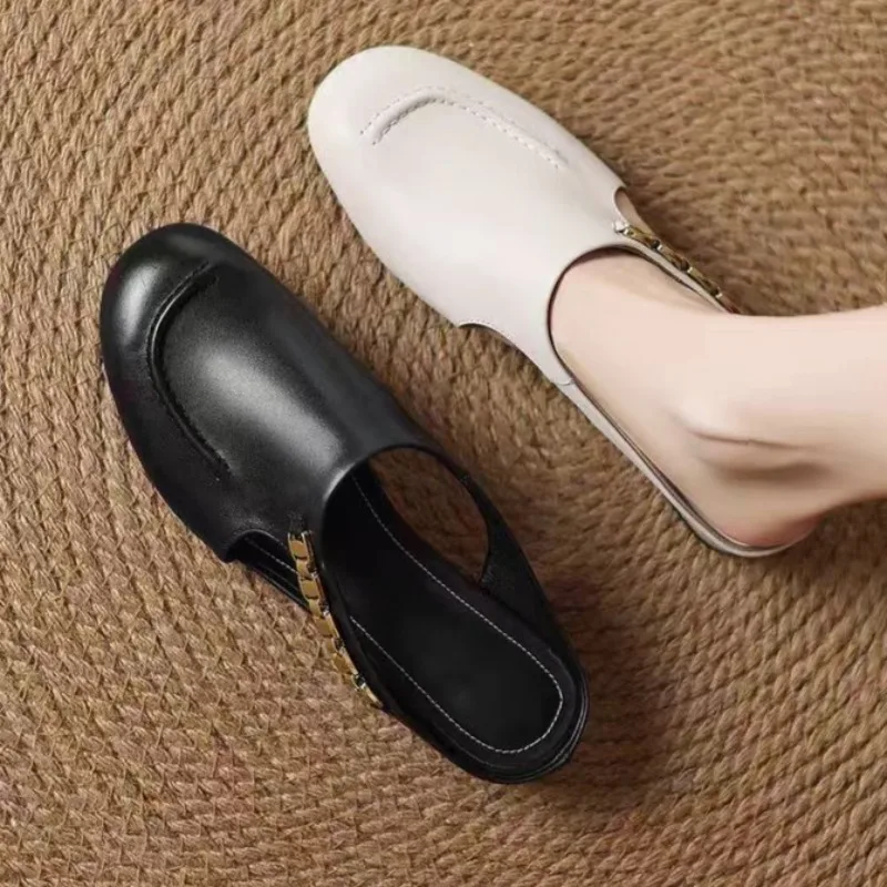 

Mid Heels Women Slippers Fashion Elegant Shoes for Woman Designer Classical Pumps New Trends Slingback Sandals Dress Sandalias