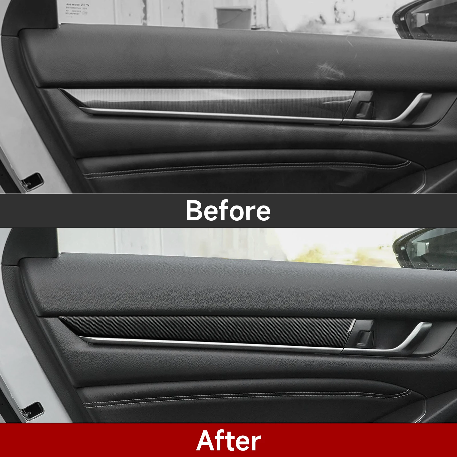 Auto-Mittelkonsole, Schalthebel, Lenkradverkleidung für Honda Accord 10. Generation 2018-2022 Zubehör. ABS-Kohlefaser-Innenausstattung. – Detail 24