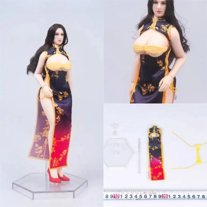 

Сексуальная женская одежда в масштабе 1/12, платье Cheongsam с принтом, модель обуви для 6-дюймовых игрушечных фигурок, тело солдата