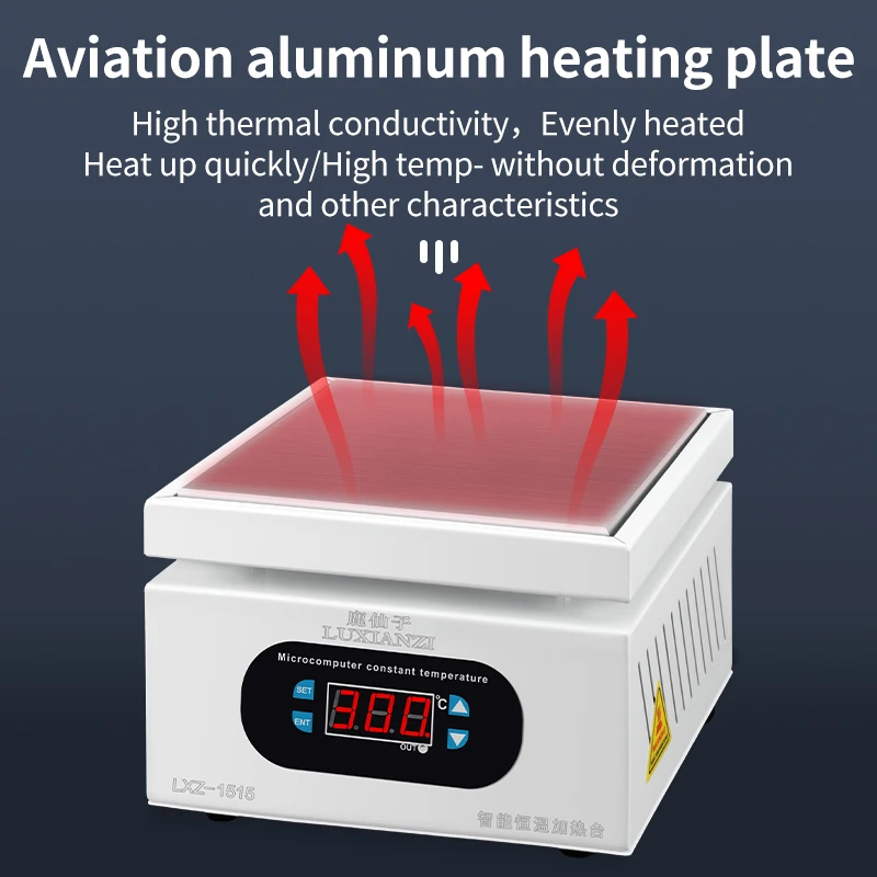 LUXIANZI 900W Aluminum Plate Heating Station 0-400℃ For PCB SMD Phone Planting Circuit Board LCD Repair Tool Soldering Hot Plate