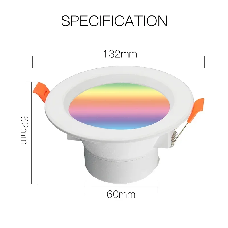 LED WiFi Smart Downlight Dimming Round Spot Light 7W RGB Color Changing 2700K-6500K Warm Cool light Work with Alexa Google Home