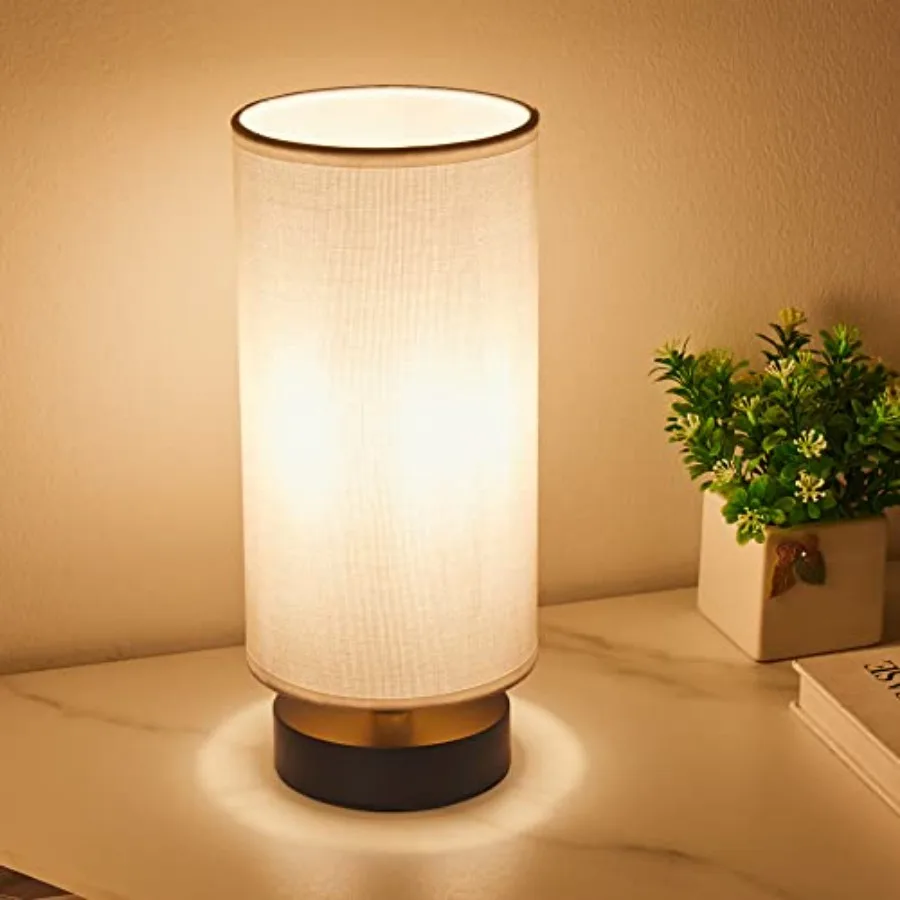 

Table Lamp, Bedside Nightstand Lamp, Simple Desk Lamp, Cylinder Table Lamp for Bedroom Living Room Office Study, Shade and Blac
