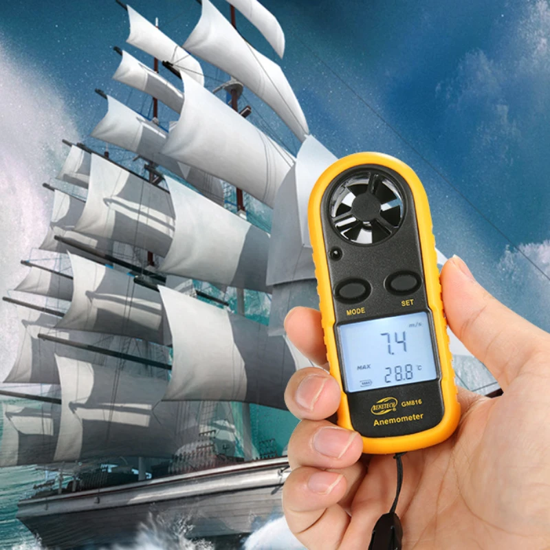 Imagem -02 - Anemômetro Digital de Bolso Anemômetro Inteligente Escala de Velocidade do Vento e ar Mede com Precisão a Velocidade do Vento Temperatura Anemometro